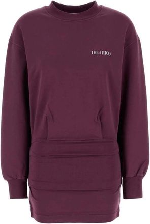The Attico Stretch Katoenen Mini Jurk - Dames - Sweatshirts - Paars - M - Katoen - Hoodies & sweatvesten