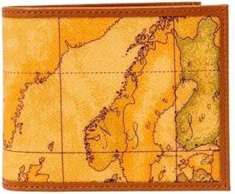 Alviero Martini 1A Classe Kaartprint Bifold Portemonnee Herfst/Winter Stijl - Heren - Portefeuilles - Bruin - ONE Size - Accessoires