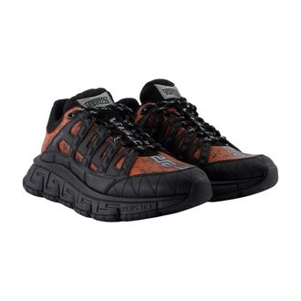 Versace Quilted Calf Leather Sneaker - Black
