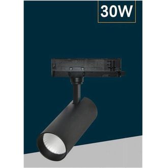 Trade Shop Trade Shop Traesio - Trade Shop - Faretto Led 30 w Binario Track Trifase Faro Luce 4000k Ip20 Nero Bianco Pt4-30w - Negro