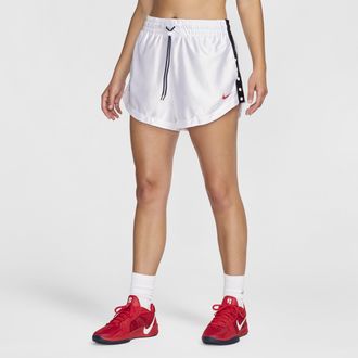 Nike USA Village Nike Womens Basketball High-Waisted Shorts in White | FD5280-100