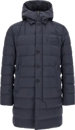 Herno Blue Polyester Full-Length Mens Jacket
