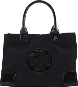 Tory Burch Black Nylon Patent Leather Tote Bag (Pre-Owned)