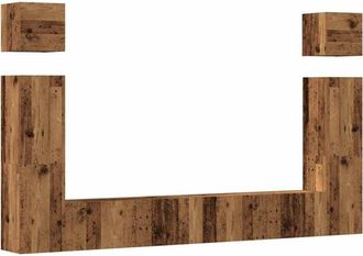 vidaXL Vidaxl - 6 Piece tv Cabinet Set Wall-mounted Old Wood Engineered Wood