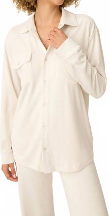 PJ Salvage Craving Corduroy Long Sleeve Button Up Shirt In Natural
