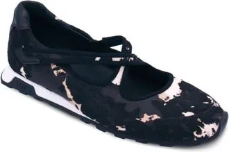 Ash Kore Mary Jane Genuine Calf Hair Flat in Black Edgy at Nordstrom, Size 37