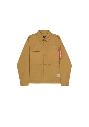 Alpha Industries Hemdjacke ALPHA INDUSTRIES Color Block Overshirt, Herren, Gr. L, gr&uuml;n (khaki), Obermaterial: 100% Baumwolle, Jacken Hemdjacke