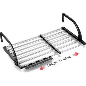 OEM Tendedero Telesc&oacute;pico De Acero Inoxidable Para Balc&oacute;n Y Radiador - Longitud 51-95 Cm - Plegable Con Soporte Para Calcetines Extra&iacute;ble -crezuo