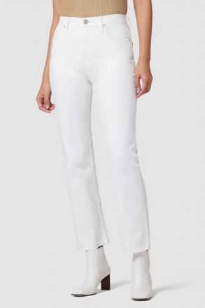Hudson Husdon High-Rise Straight Ankle Jeans In White