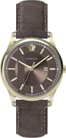 Versace Aiakos Watch - Heren - Horloges - Bruin - ONE Size - Leer - Accessoires