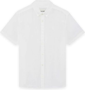 Lyle & Scott Short Sleeve Linen Shirt - Heren - Korte mouwen Overhemden - Wit - S - Linnen - Overhemden