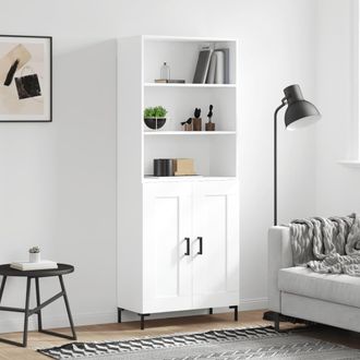 vidaXL Vidaxl - Aparador Alto Madera Contrachapada Blanco 69,5x34x180 Cm