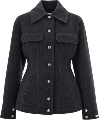 Sportmax Black Calcio Diagonal Wool Jacket