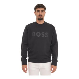 HUGO BOSS Hugo, Sweatshirts, male, Blue, Size: 2XL Salbo Crewneck sweatshirt