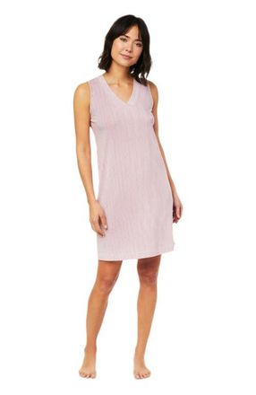 The Cats Pajamas Pima Knit Nightgown Stripes Dots in Simple Stripe Red at Nordstrom, Size Medium