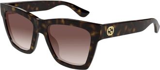 Gucci Zonnebril - Dames - Zonnebrillen - Bruin - 54 MM - Nylon - Accessoires