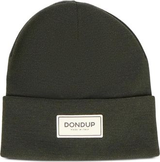 Dondup logo-patch beanie hat - women - Wool/Acrylic - One Size - Green