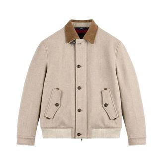 Fay Bomberjack - Heren - Bomber jackets - Beige - M - Wol - Jassen