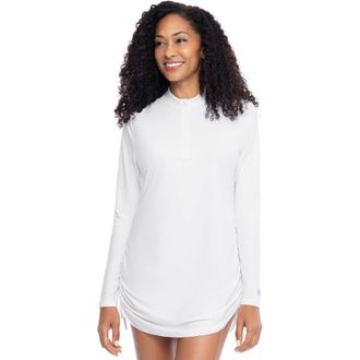 Coolibar Womens Ruche Swim Top - UPF 50+ Sun Protection - Key Biscayne in White at Nordstrom, Size Xx-Large