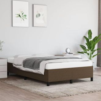 vidaXL Estructura De Cama Sin Colch&oacute;n Tela Marr&oacute;n Oscuro 120x190 Cm Vidaxl