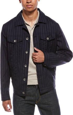 Brunello Cucinelli Navy Wool Pinstripe Jacket, Brand Size 54 (US Size 44)