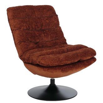 Hhg [nunca Usado] Sill&oacute;n De Sal&oacute;n Hhg-190, Sill&oacute;n De C&oacute;ctel/tapizado/relax, Giratorio, Tejido De Chenilla (470 G/m&sup2;), &Ouml;ko-tex, Acero, Terracota