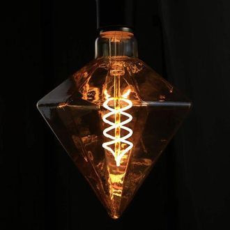 OEM Lampadina Led Edison E27 Vintage, Lampada A Incandescenza Retr&ograve;, Lampada Decorativa A Spirale A Diamante Da 3w, Lampade Bianco Caldo Color Oro Antico 