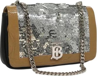 Burberry Tweedehands leren handtassen - Dames - Vintage Schoudertas - Grijs - ONE Size - Leer - Vintage