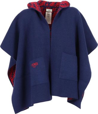Fendi Capes, female, Blue, Size: L Mantella FF Reversibile