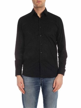 Karl Lagerfeld Flock polka dot shirt in black