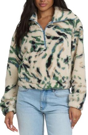 Billabong Barra High Pile Fleece Half Zip Pullover in Whitecap at Nordstrom, Size X-Small