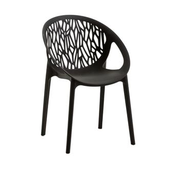 Siediti Fuori e Dentro Set de 6 sillas apilables de resina reforzada negras