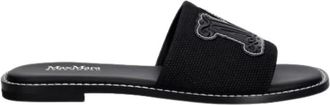 Max Mara Slippers - Dames - Sandalen - Zwart - 38 EU - Leer - Schoenen