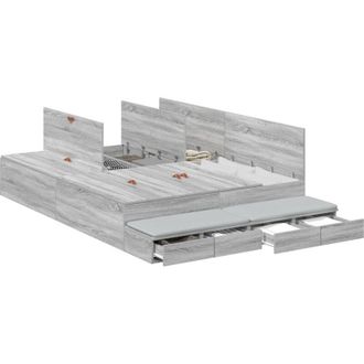 vidaXL Cama Con Almacenamiento Gris Sonoma 226.5 X 135 X 31.5 Cm Vidaxl