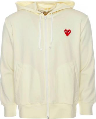Comme Des Gar&ccedil;ons Sweatjack met capuchon - Heren - Vesten met rits - Beige - L - Hoodies & sweatvesten