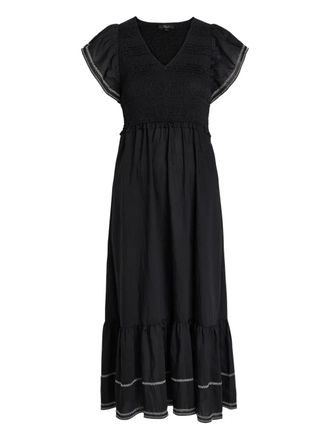 Rails Clementine ruffled midi dress - women - TENCEL Lyocell (LENZING)/Nylon - M - Black