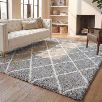 Safavieh Alfombra de polipropileno gris/beige, 122 x 183 cm