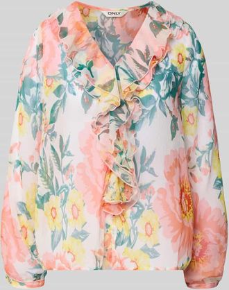 Only Regular Fit Bluse mit Volants Modell MILLA in Offwhite, Größe XS