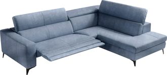 Egoitaliano Ecksofa »Edith, Designsofa mit hohem Sitzkomfort, L-Form« inkl. elektrischer Relaxfunktion und manuell verstellbaren Kopfteilen