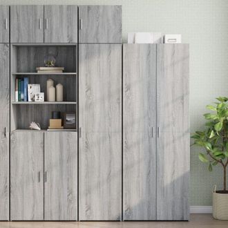 vidaXL Slim Storage Cabinet Grey Sonoma 45x42.5x225 cm Engineered Wood Vidaxl