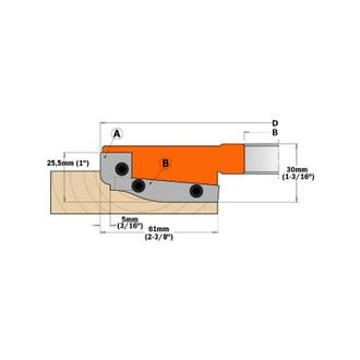 CMT 695.013.a2 Par De Cuchillas Para Plafones Perf. B (60x11.9x1.5)