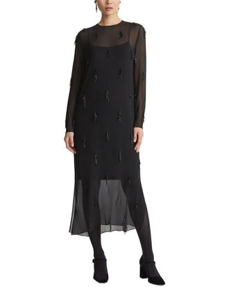 Lafayette 148 New York Hand Beaded Shift Dress