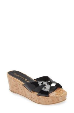 Stuart Weitzman Carmen Wedge Sandal in Black at Nordstrom Rack, Size 8.5