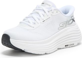 Skechers Womens Max Cushioning Endeavour Hallandale Slip-On Sneakers, White Textile/Black Trim, 5.5 UK