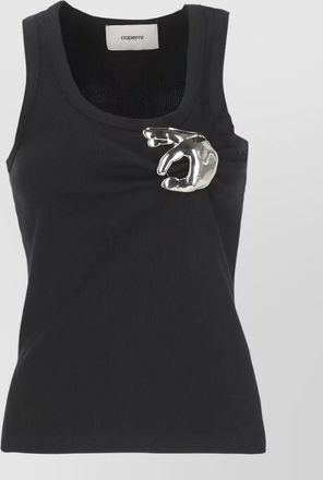 Coperni cotton sleeveless round neck tank top