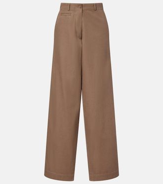 The Row Fadry cotton-blend gabardine wide-leg pants