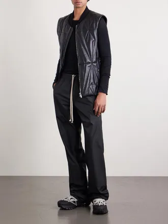 Rick Owens + Moncler Straight-Leg Recycled-Taffeta Drawstring Trousers