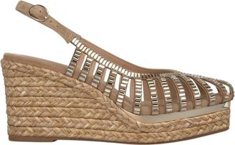 Alma En Pena Esparto Mesh Sandal - Dames - Sleehakken - Beige - 39 EU - Schoenen