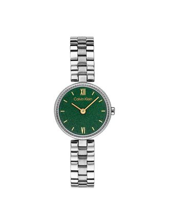 Calvin Klein Womens Textured Bezel Shimmer Dial Watch - Green - OS