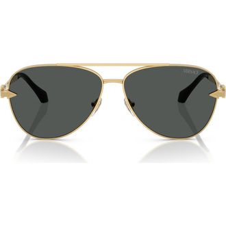 Versace 61mm Pilot Sunglasses in Gold /Dark Grey at Nordstrom